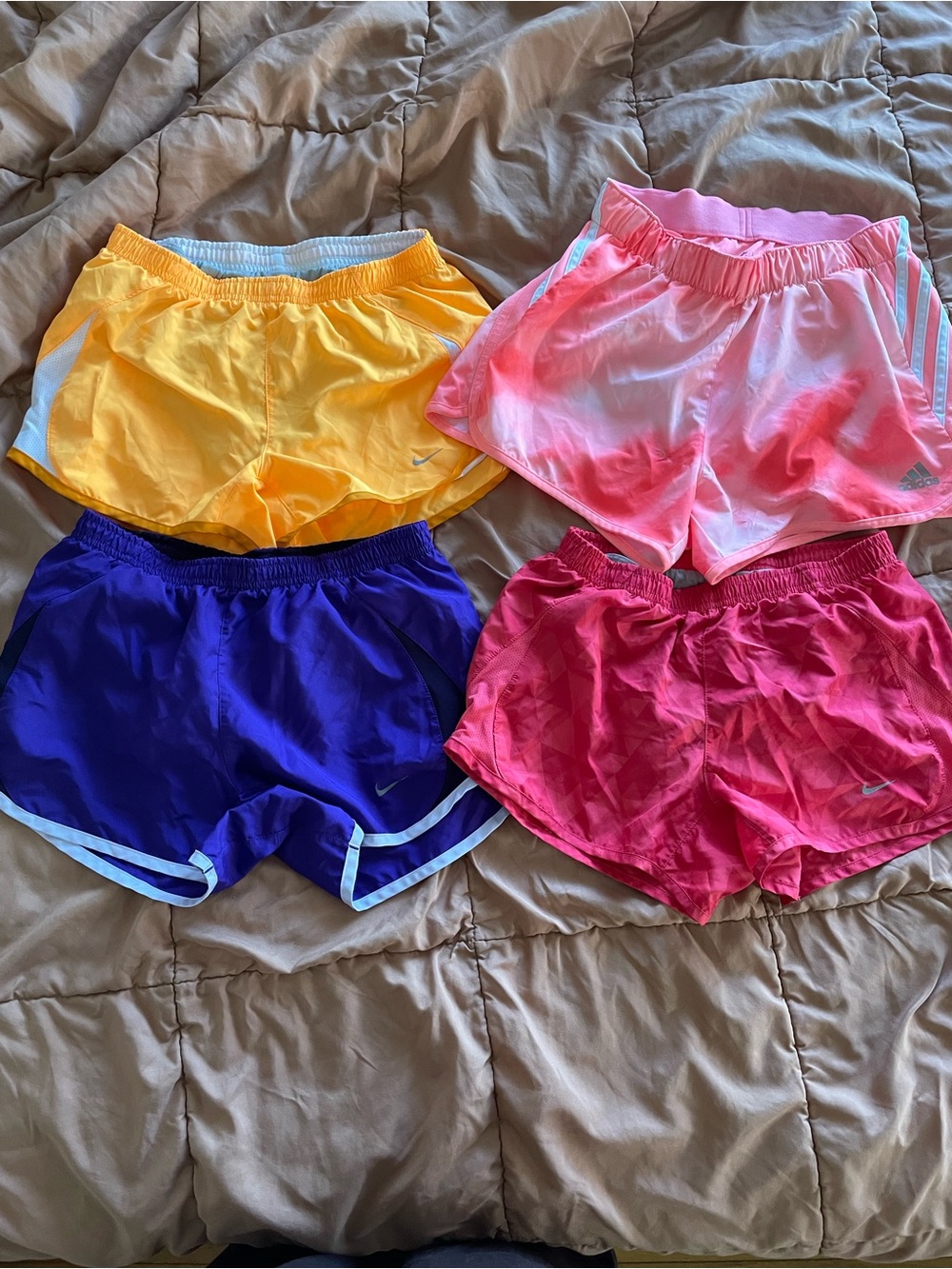 3 Nike & 1 Adidas running short bundle